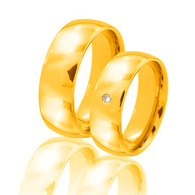 Obrączki gładkie z brylantem
