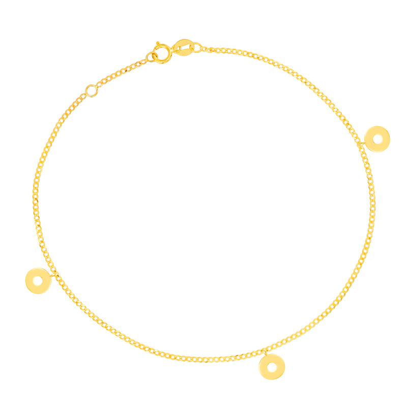 Złota bransoleetka na nogę