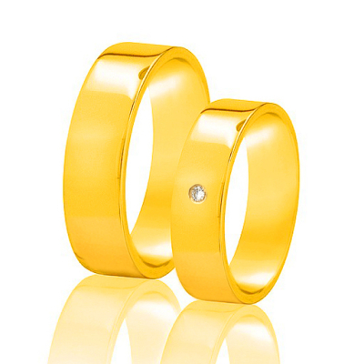 Obrączki gładkie z brylantem